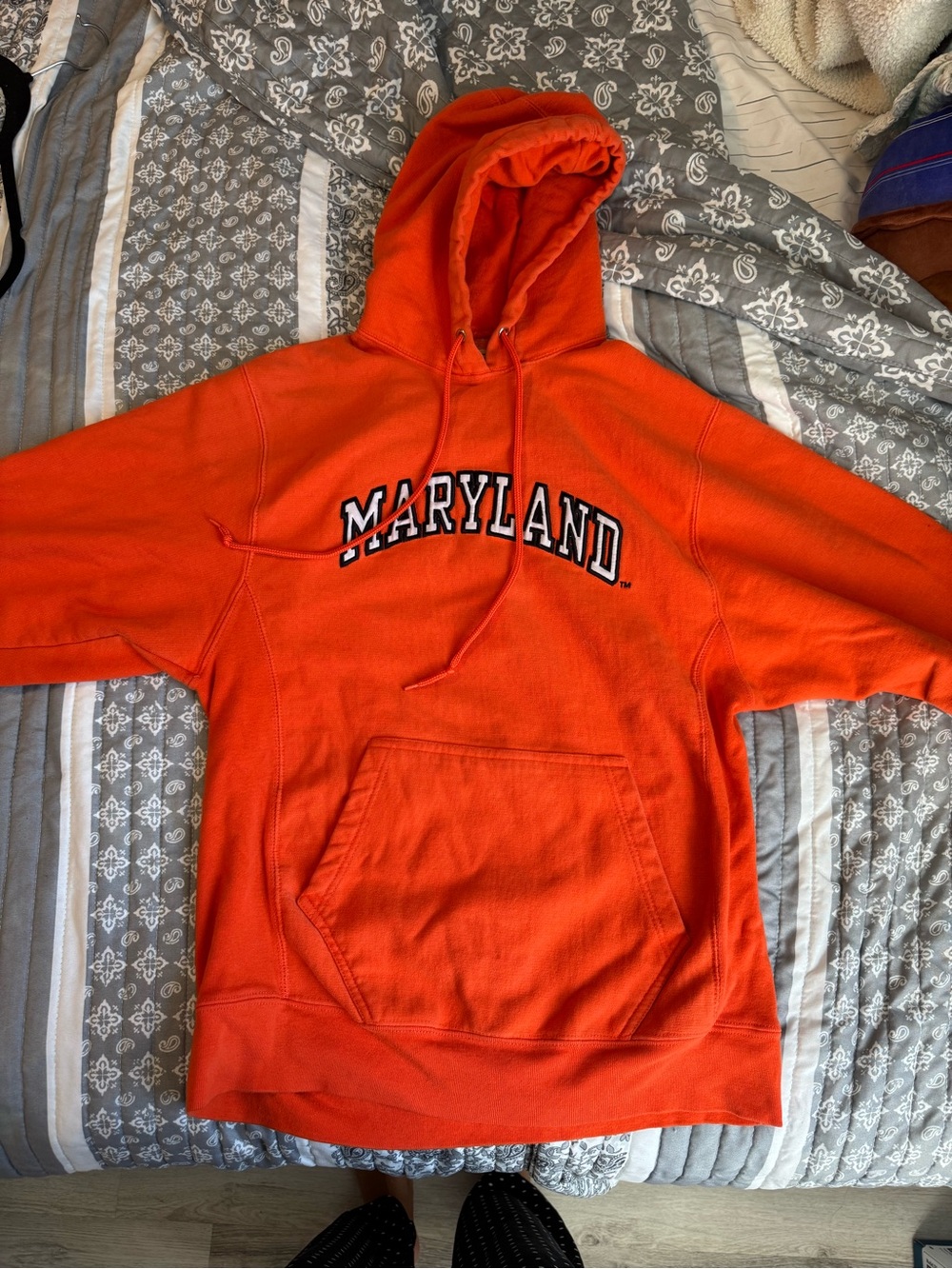 Steve & Barry's Orange Maryland Hooded Zip-Up Sweater